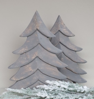 Kerstdecoratie houten kerstboom grijs