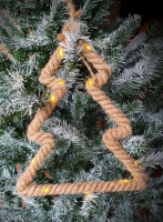 Hanger kerstboom dik touw incl. kerstverlichting