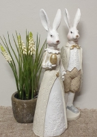 Paasdecoratie konijn paartje jongen en meisje set