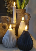 Led kaars kegel hoog grijs