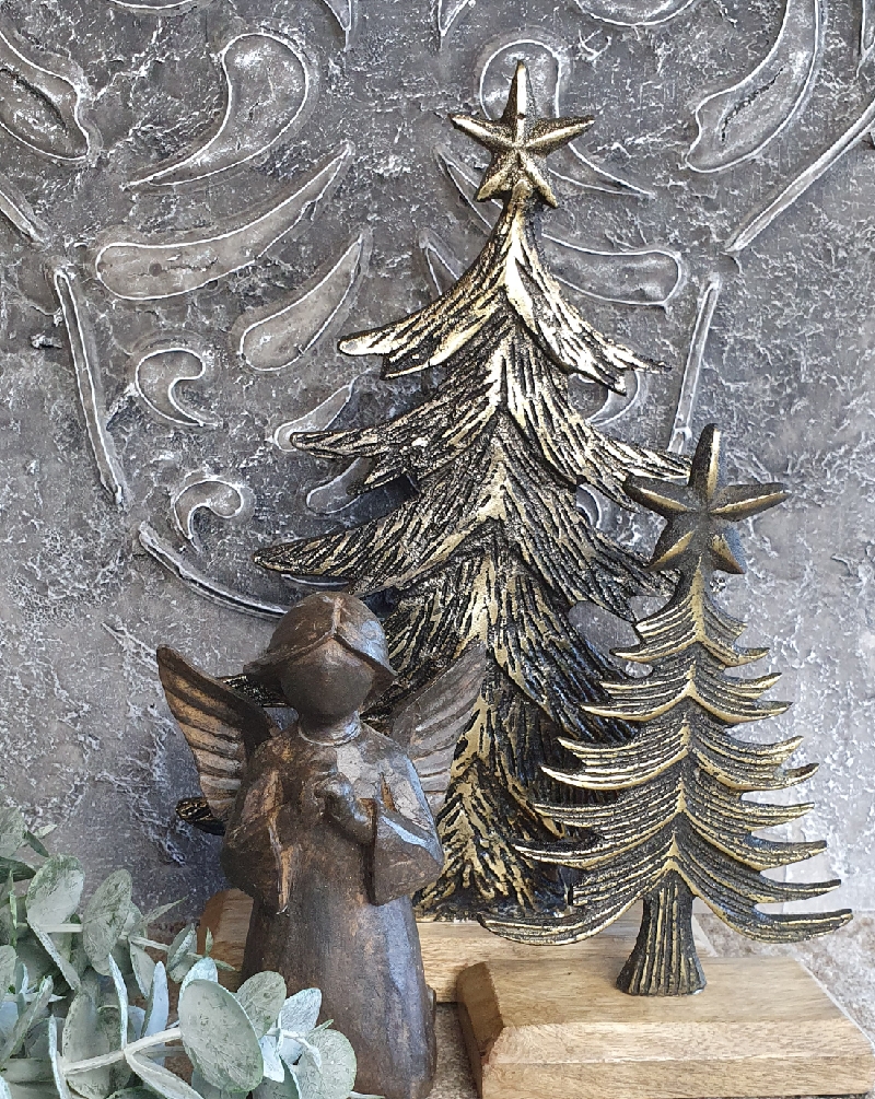 Deco kerstboompje metaal op voet