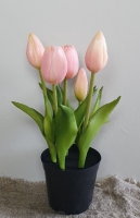 Kunst tulpen in potje roze
