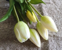 Kunst tulpen in potje wit