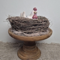 Plateau op voet houtkleur