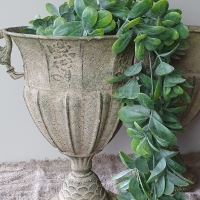 Franse vaas metaal aged green