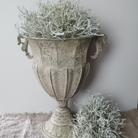 Franse vaas metaal aged green