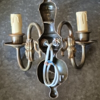 Brocante wandlampje brons
