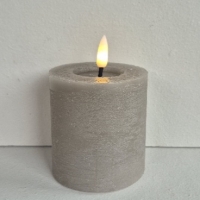 Led kaars taupe rustiek 7.5x8cm