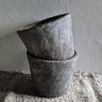 Aardewerk pot grijs