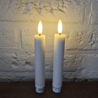 Led dinerkaars creme set van 2
