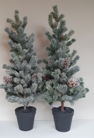 Kunst kerstboom in pot