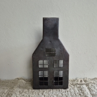 Waxinehouder huisje metaal