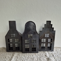 Waxinehouder huisje metaal