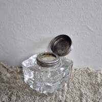 Brocante inktpotje glas