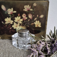 Brocante inktpotje glas