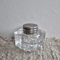 Brocante inktpotje glas