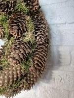 Moskrans met dennenappels