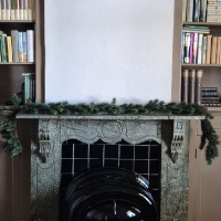 Kerstdecoratie kunst nobilis guirlande met proppen