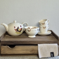 Oud houten schap met lade