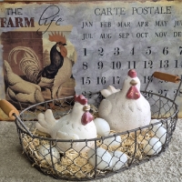 Mand kippengaas houten handvatten