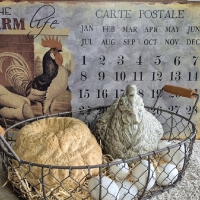 Mand kippengaas houten handvatten