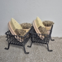 Draad zeepbakje set met twee borstels