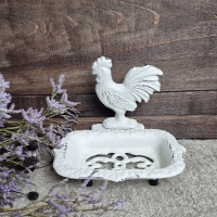 Gietijzeren zeepbakje wit