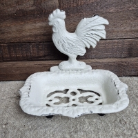 Gietijzeren zeepbakje wit