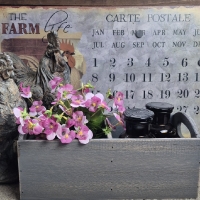 Landelijke houten vakkenbak