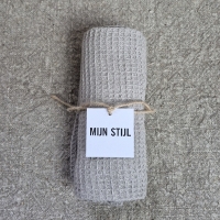 Wafeldoek creme taupe