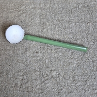 Oud emaille sauslepel groen