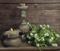 Kunst bloemstuk wit