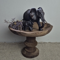 Oude houten plateau