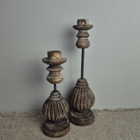 Houten kandelaar
