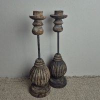 Houten kandelaar
