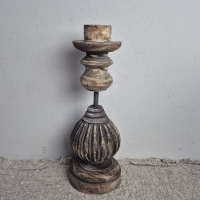 Houten kandelaar kaarsenhouder