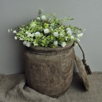 Oude houten pot met deksel XL