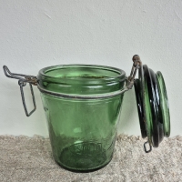 Oude groene weckpot solidex