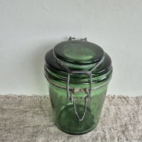 Oude groene weckpot solidex