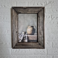 Landelijk schilderij met oud houten lijst