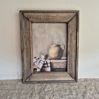 Landelijk schilderij met oud houten lijst