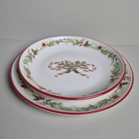 Kerstservies  6 delig rood
