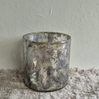 Windlicht glas armeluiszilver