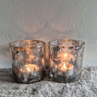 Windlicht glas armeluiszilver