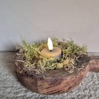 Led waxinelicht taupe