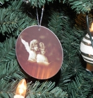 Kerstdecoratie label engel